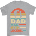 Dad Man Myth Legend Funny Fathers Day Mens T-Shirt Cotton Gildan Sports Grey