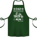 Dad Mum Biker Motorcycle Motorbike Funny Cotton Apron 100% Organic Forest Green
