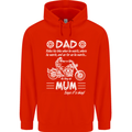 Dad Mum Biker Motorcycle Motorbike Funny Mens 80% Cotton Hoodie Bright Red