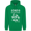 Dad Mum Biker Motorcycle Motorbike Funny Mens 80% Cotton Hoodie Irish Green