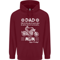 Dad Mum Biker Motorcycle Motorbike Funny Mens 80% Cotton Hoodie Maroon