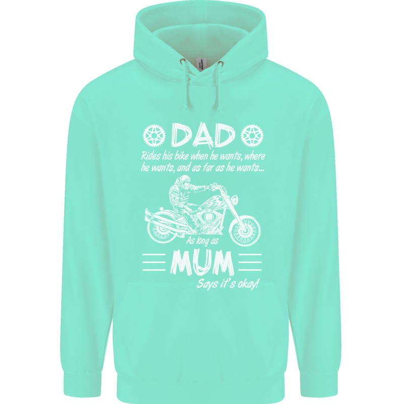 Dad Mum Biker Motorcycle Motorbike Funny Mens 80% Cotton Hoodie Peppermint