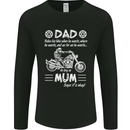Dad Mum Biker Motorcycle Motorbike Funny Mens Long Sleeve T-Shirt Black
