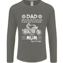 Dad Mum Biker Motorcycle Motorbike Funny Mens Long Sleeve T-Shirt Charcoal