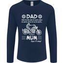 Dad Mum Biker Motorcycle Motorbike Funny Mens Long Sleeve T-Shirt Navy Blue