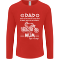 Dad Mum Biker Motorcycle Motorbike Funny Mens Long Sleeve T-Shirt Red