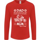 Dad Mum Biker Motorcycle Motorbike Funny Mens Long Sleeve T-Shirt Red
