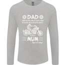 Dad Mum Biker Motorcycle Motorbike Funny Mens Long Sleeve T-Shirt Sports Grey
