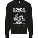 Dad Mum Biker Motorcycle Motorbike Funny Mens Sweatshirt Jumper Black
