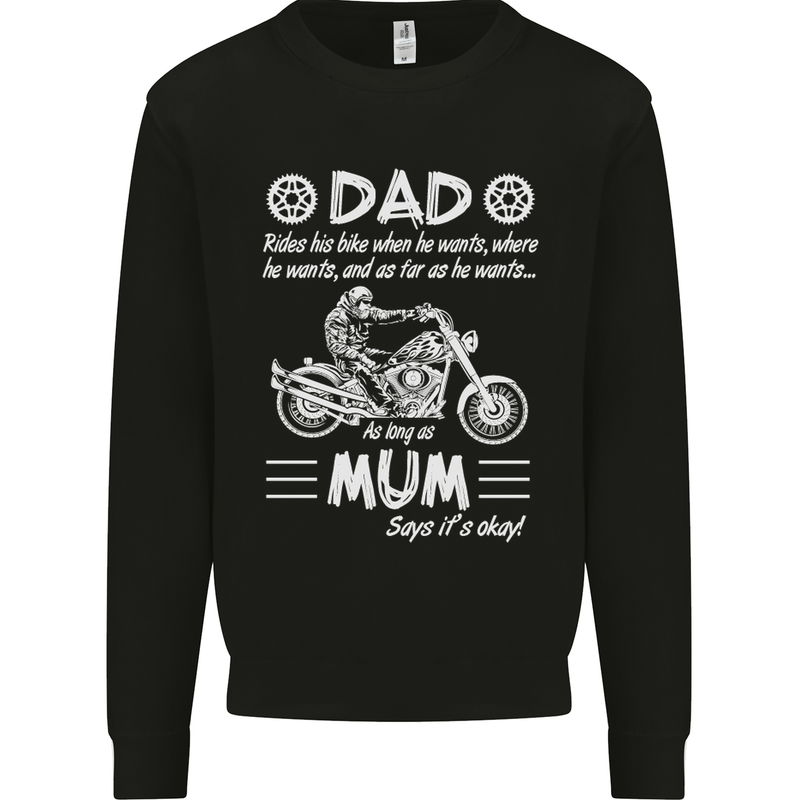 Dad Mum Biker Motorcycle Motorbike Funny Mens Sweatshirt Jumper Black
