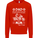 Dad Mum Biker Motorcycle Motorbike Funny Mens Sweatshirt Jumper Bright Red