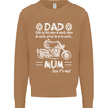 Dad Mum Biker Motorcycle Motorbike Funny Mens Sweatshirt Jumper Caramel Latte