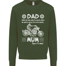 Dad Mum Biker Motorcycle Motorbike Funny Mens Sweatshirt Jumper Forest Green