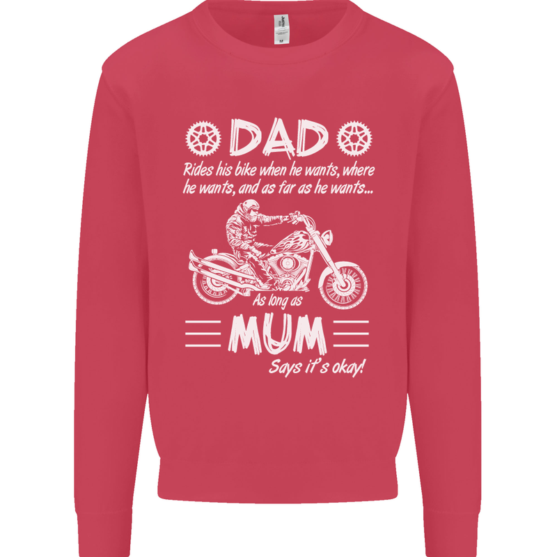 Dad Mum Biker Motorcycle Motorbike Funny Mens Sweatshirt Jumper Heliconia