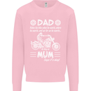 Dad Mum Biker Motorcycle Motorbike Funny Mens Sweatshirt Jumper Light Pink