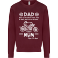 Dad Mum Biker Motorcycle Motorbike Funny Mens Sweatshirt Jumper Maroon