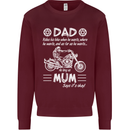 Dad Mum Biker Motorcycle Motorbike Funny Mens Sweatshirt Jumper Maroon