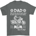 Dad Mum Biker Motorcycle Motorbike Funny Mens T-Shirt Cotton Gildan Charcoal