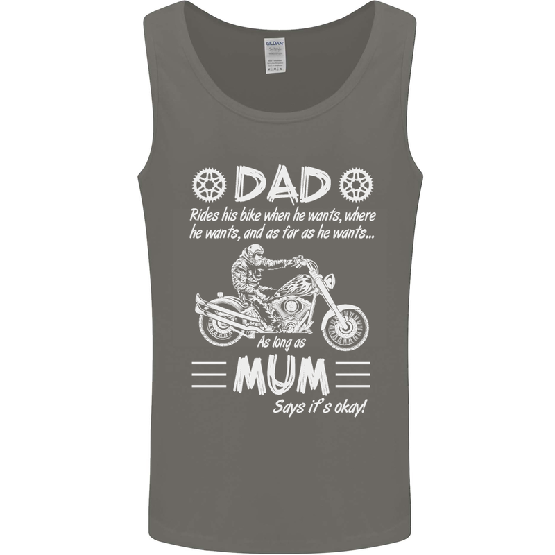 Dad Mum Biker Motorcycle Motorbike Funny Mens Vest Tank Top Charcoal