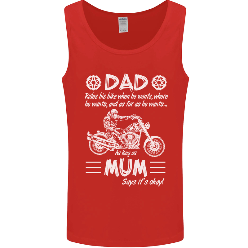 Dad Mum Biker Motorcycle Motorbike Funny Mens Vest Tank Top Red