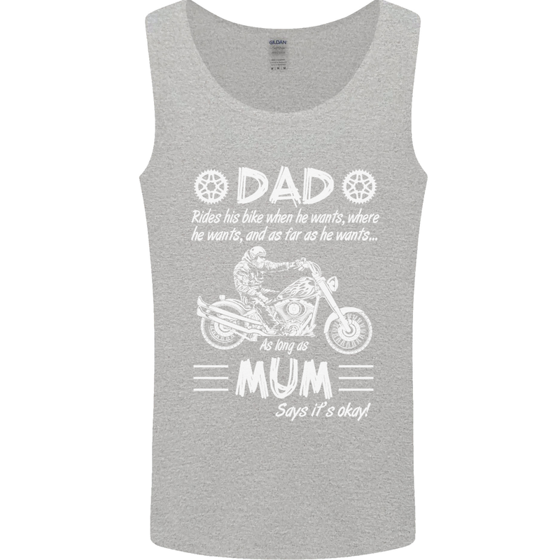 Dad Mum Biker Motorcycle Motorbike Funny Mens Vest Tank Top Sports Grey