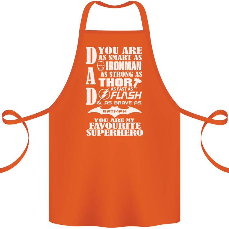 Dad My Favourite Superhero Father's Day Cotton Apron 100% Organic Orange