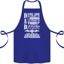 Dad My Favourite Superhero Father's Day Cotton Apron 100% Organic Royal Blue