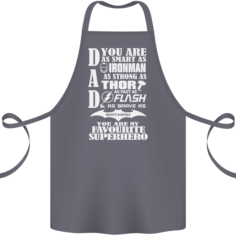 Dad My Favourite Superhero Father's Day Cotton Apron 100% Organic Steel