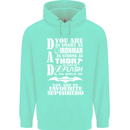 Dad My Favourite Superhero Father's Day Mens 80% Cotton Hoodie Peppermint