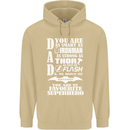 Dad My Favourite Superhero Father's Day Mens 80% Cotton Hoodie Sand