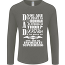 Dad My Favourite Superhero Father's Day Mens Long Sleeve T-Shirt Charcoal