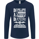 Dad My Favourite Superhero Father's Day Mens Long Sleeve T-Shirt Navy Blue
