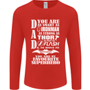 Dad My Favourite Superhero Father's Day Mens Long Sleeve T-Shirt Red
