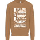 Dad My Favourite Superhero Father's Day Mens Sweatshirt Jumper Caramel Latte
