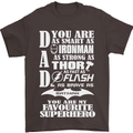 Dad My Favourite Superhero Father's Day Mens T-Shirt Cotton Gildan Dark Chocolate