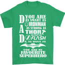 Dad My Favourite Superhero Father's Day Mens T-Shirt Cotton Gildan Irish Green