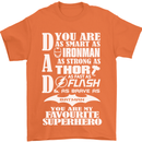 Dad My Favourite Superhero Father's Day Mens T-Shirt Cotton Gildan Orange