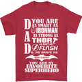 Dad My Favourite Superhero Father's Day Mens T-Shirt Cotton Gildan Red