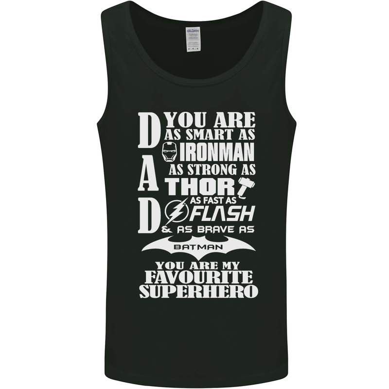 Dad My Favourite Superhero Father's Day Mens Vest Tank Top Black