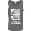 Dad My Favourite Superhero Father's Day Mens Vest Tank Top Charcoal