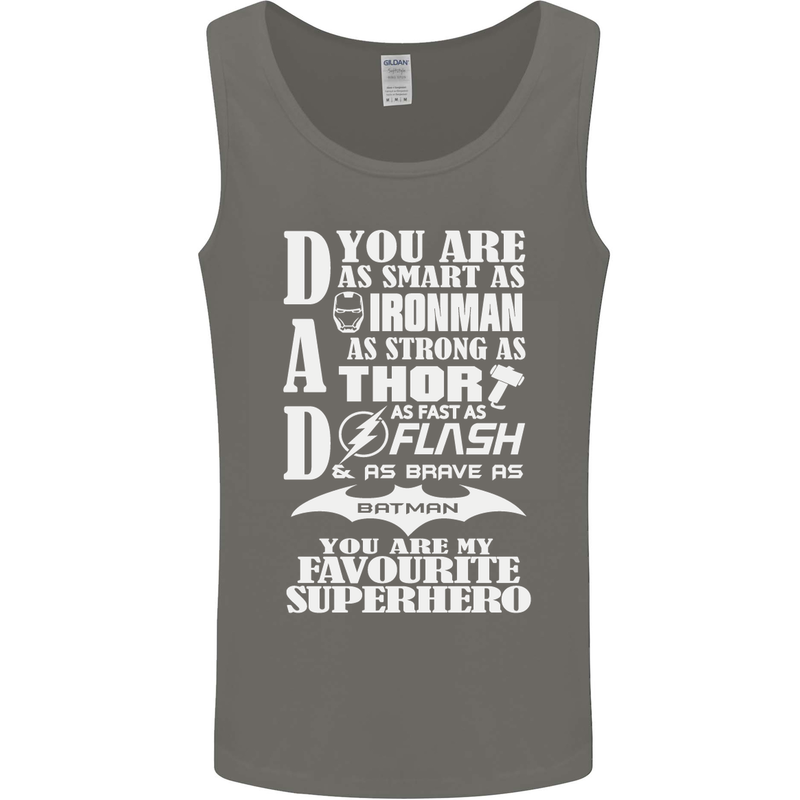 Dad My Favourite Superhero Father's Day Mens Vest Tank Top Charcoal