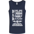 Dad My Favourite Superhero Father's Day Mens Vest Tank Top Navy Blue