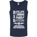 Dad My Favourite Superhero Father's Day Mens Vest Tank Top Navy Blue