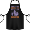 Dad With Three Daughters Funny Fathers Day Cotton Apron 100% Organic Black
