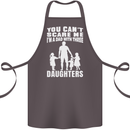 Dad With Three Daughters Funny Fathers Day Cotton Apron 100% Organic Dark Grey