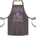 Dad With Three Daughters Funny Fathers Day Cotton Apron 100% Organic Dark Grey