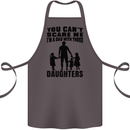 Dad With Three Daughters Funny Fathers Day Cotton Apron 100% Organic Dark Grey