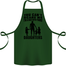 Dad With Three Daughters Funny Fathers Day Cotton Apron 100% Organic Forest Green