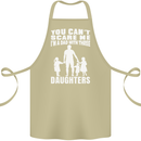 Dad With Three Daughters Funny Fathers Day Cotton Apron 100% Organic Khaki