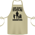 Dad With Three Daughters Funny Fathers Day Cotton Apron 100% Organic Khaki